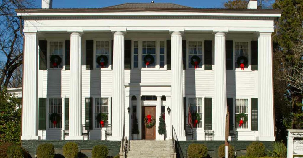 Heritage Hall during the winter holidays