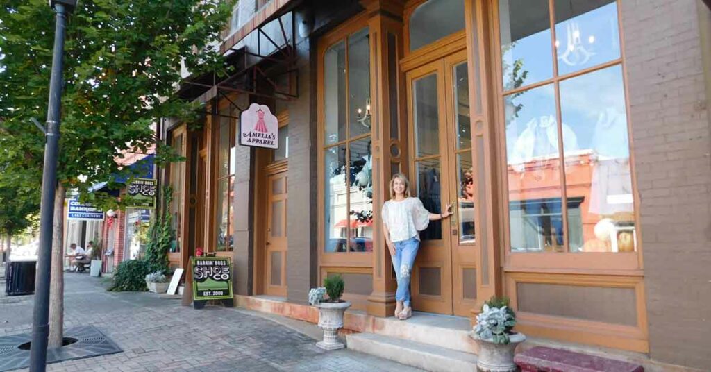 Boutiques like Amelia's Apparel line the streets of Madison
