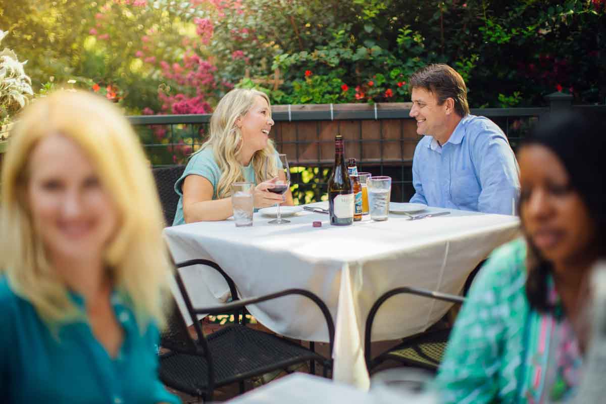 Romantic patio dinner at Town 220 in Madison, GA