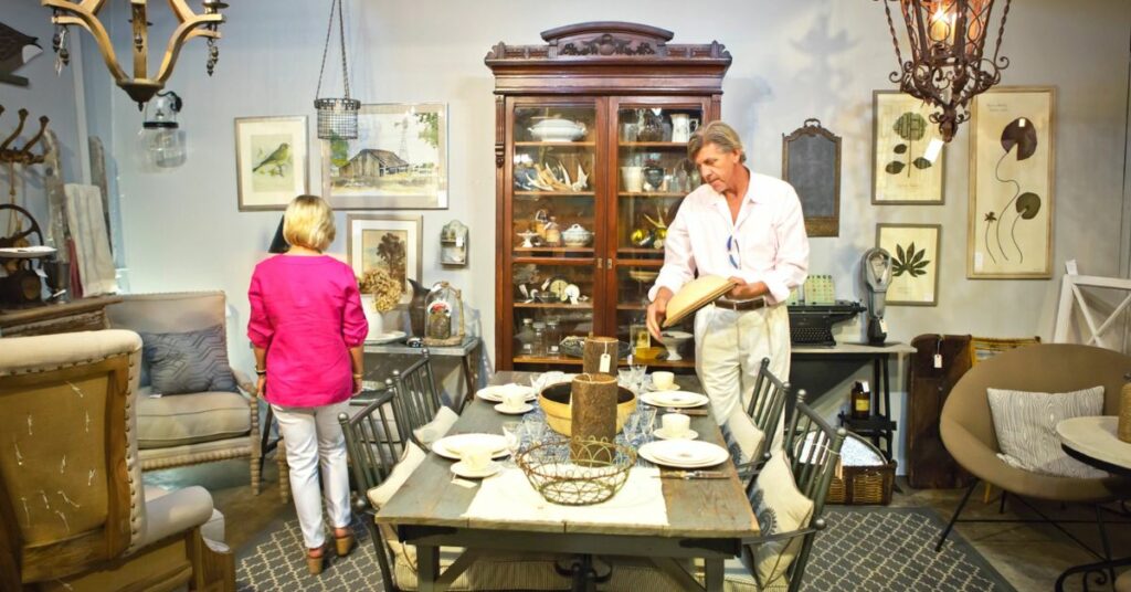 Madison Markets dining room display - upscale antique stores