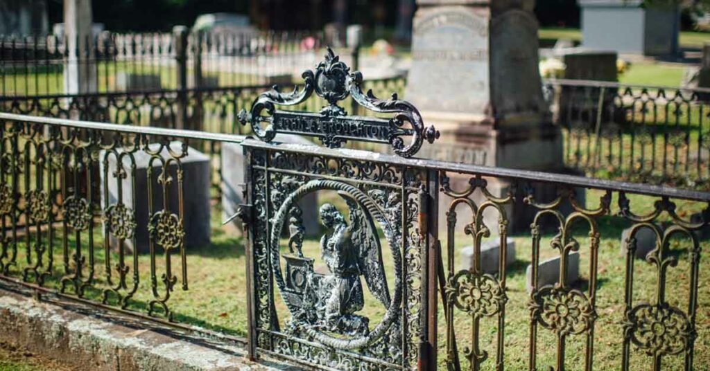 Ironwork fence in Historic Madison Cemeteries