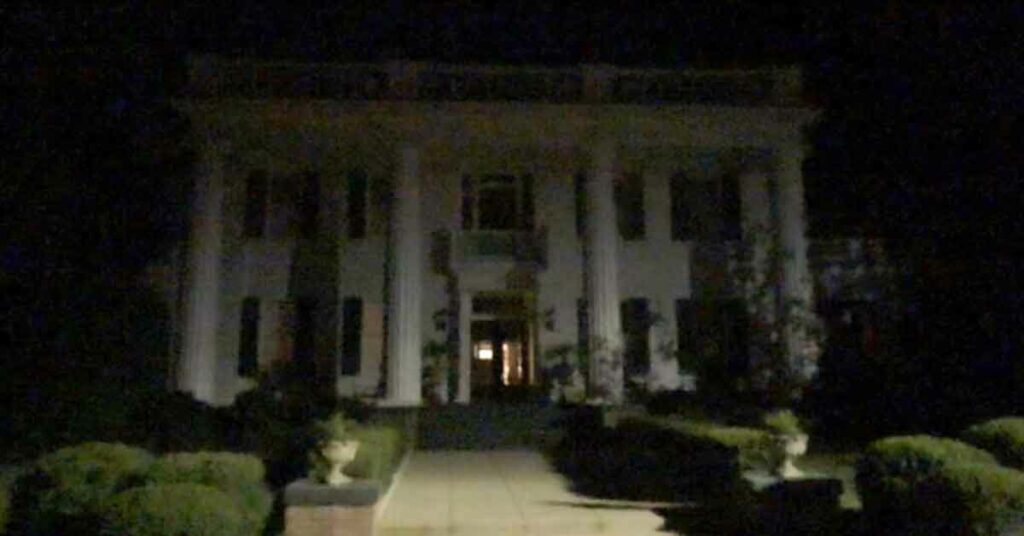 Joshua Hill House at night