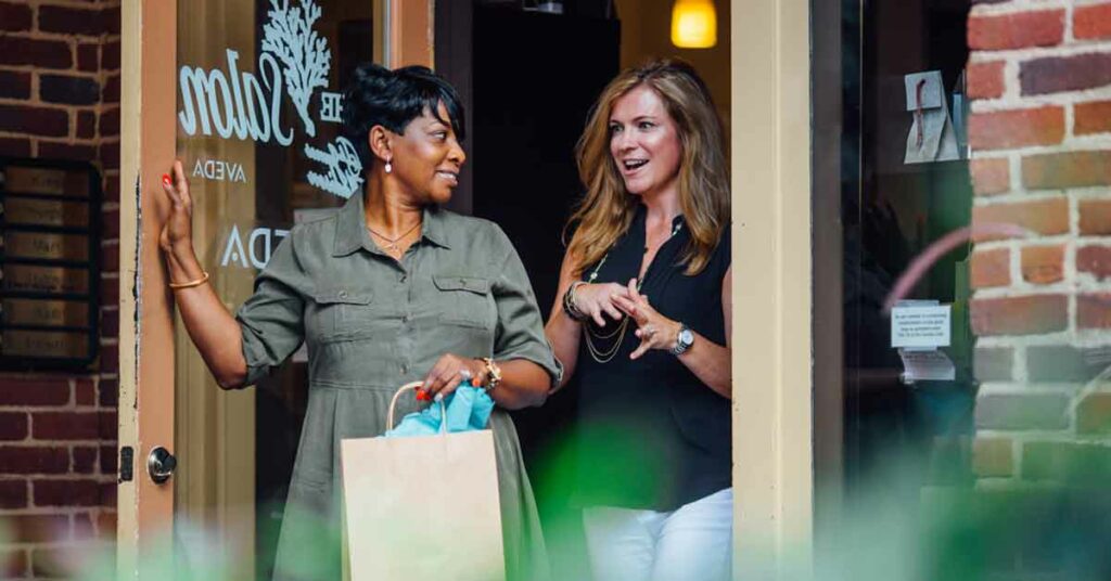 Shoppers enjoy downtown Madison