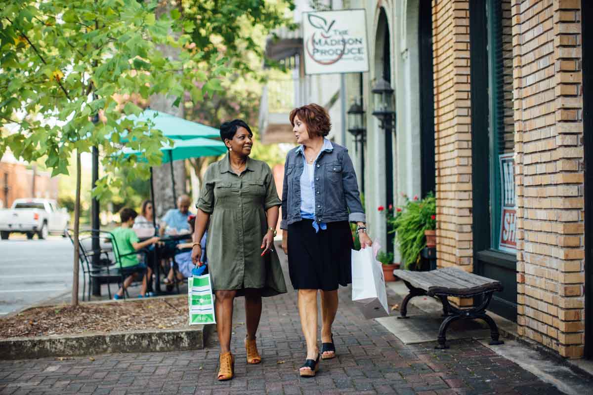 Shoppers in Madison