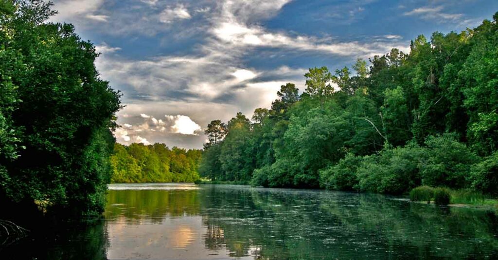 Evening lake at Hard Labor Creek State Park