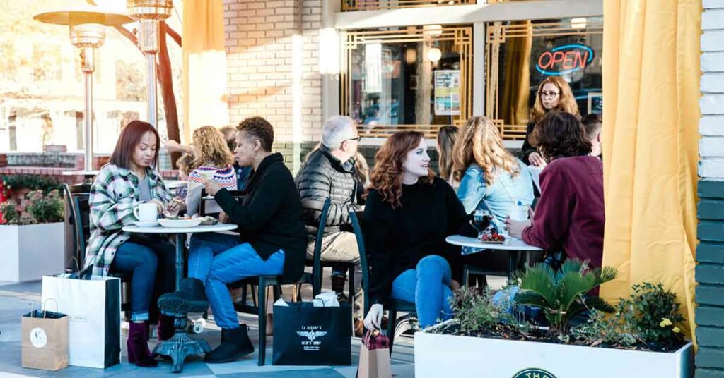 Holiday shoppers dine at The Sinclair in Madison, Georgia