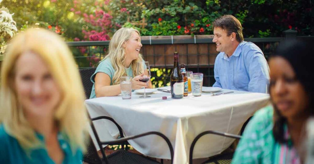 Enjoy outdoor dining at numerous restaurants in Madison's historic downtown