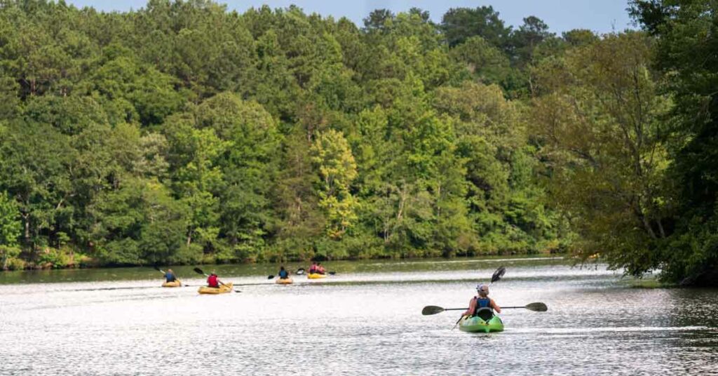 Kayakers explore Hard Labor Creek State Park