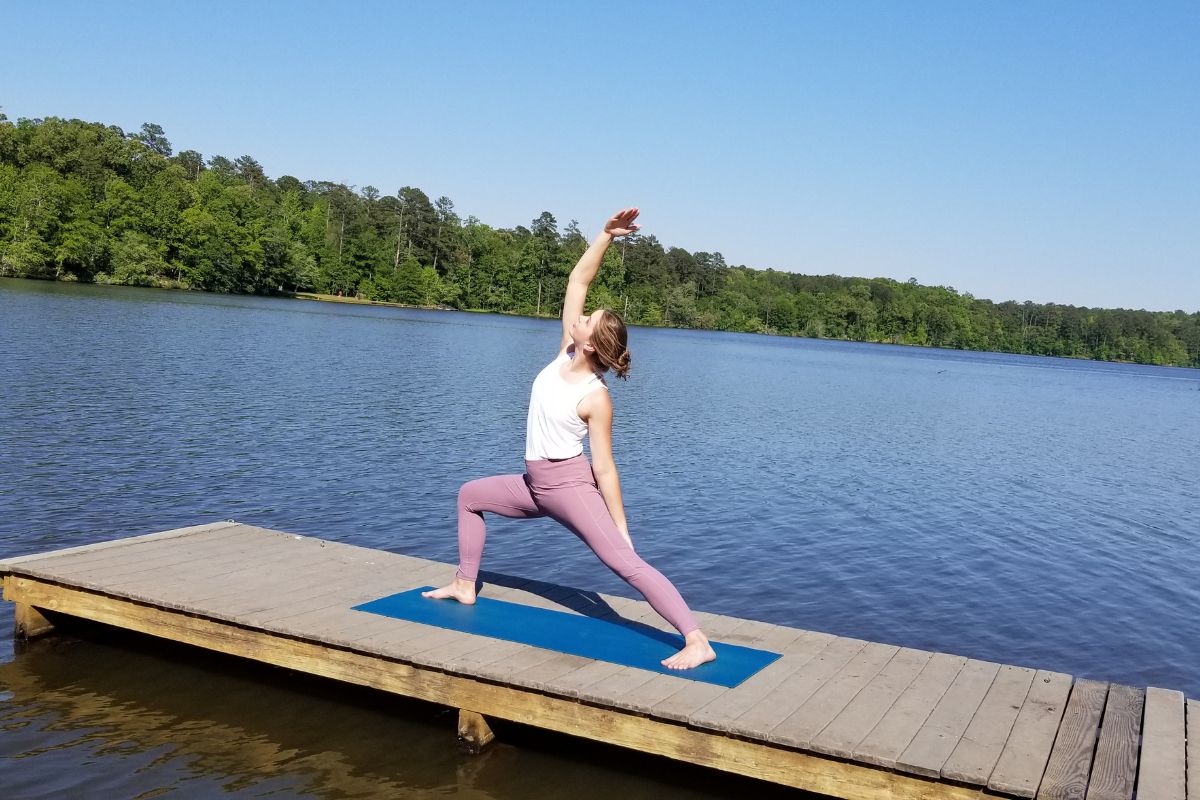 Yoga on a dock at Hard Labor Creek State Park