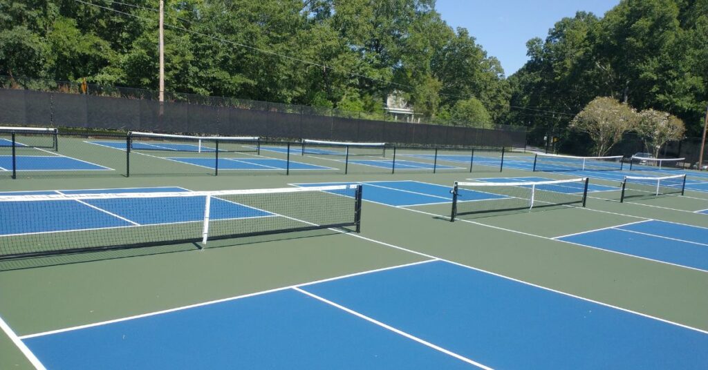 Courts for pickleball in Madison at Hill Park.