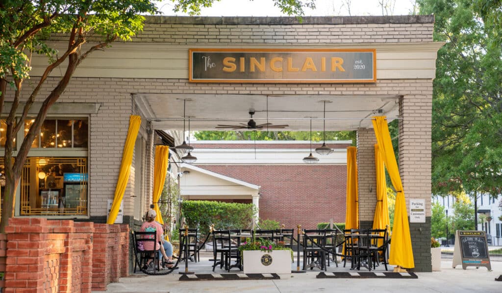 Outdoor patio of The Sinclair