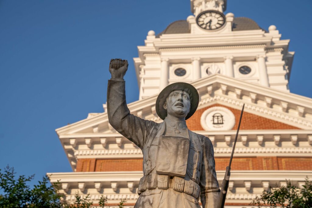 Doughboy Statue and Morgan County Courthouse in Madison GA