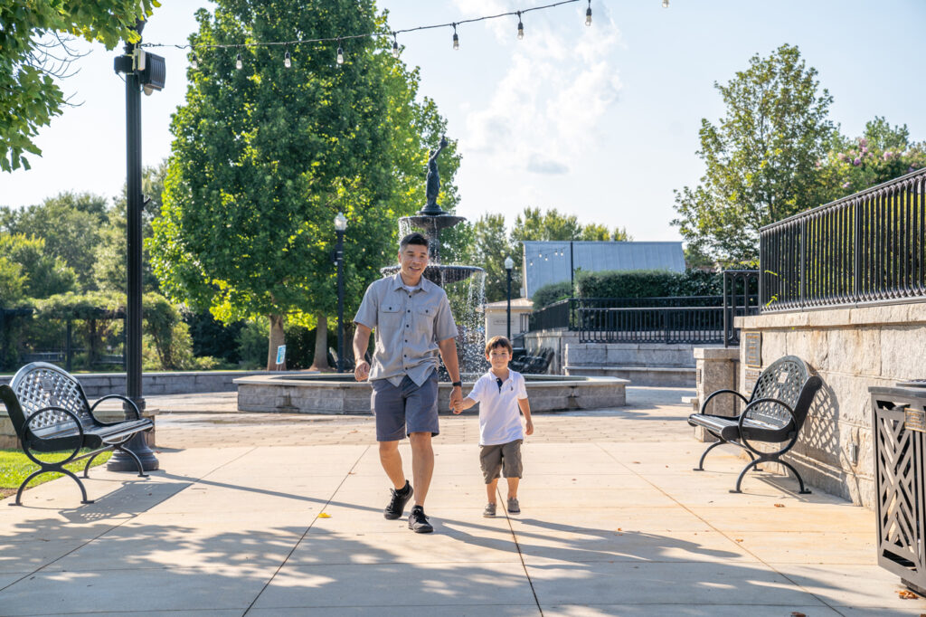 Father and Son at Madison Town Park | Family Vacation: 5 Fun Things to Do with Kids in Madison, GA | Madison GA Family Vacation | Official Tourism Site For Madison GA | Visit Madison GA