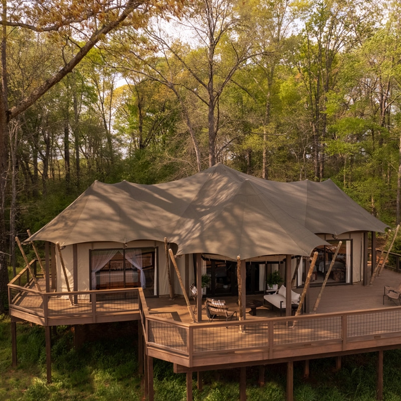 Luxury Safari Tents at the Georgia Safari Conservation Park. Outdoor Recreation in Madison, Georgia.